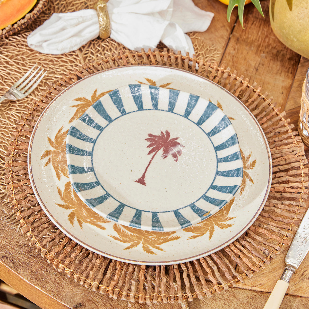 Plato Postre 19.8cm Palmera Corona x Malai