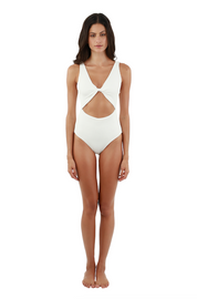 Textured Wave White Twix One Piece
