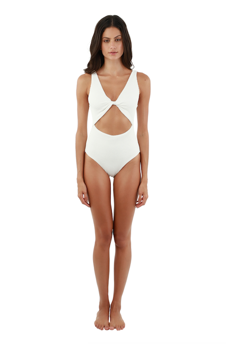 Textured Wave White Twix One Piece