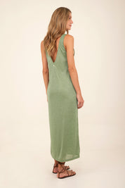 Green Slit Front Dress