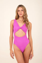 Textured Wave Easy Pink Twix One Piece