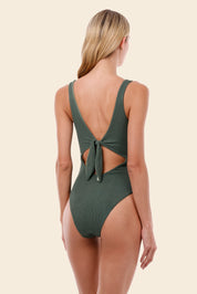 Textured Wave Serenity Green Twix One Piece