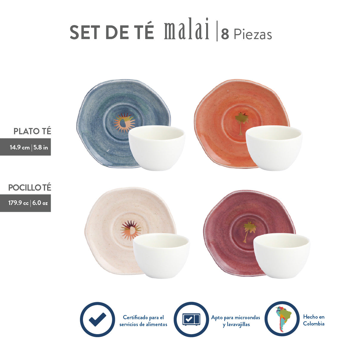 Set de Café / Té Corona x Malai 4 Puestos 8 Piezas