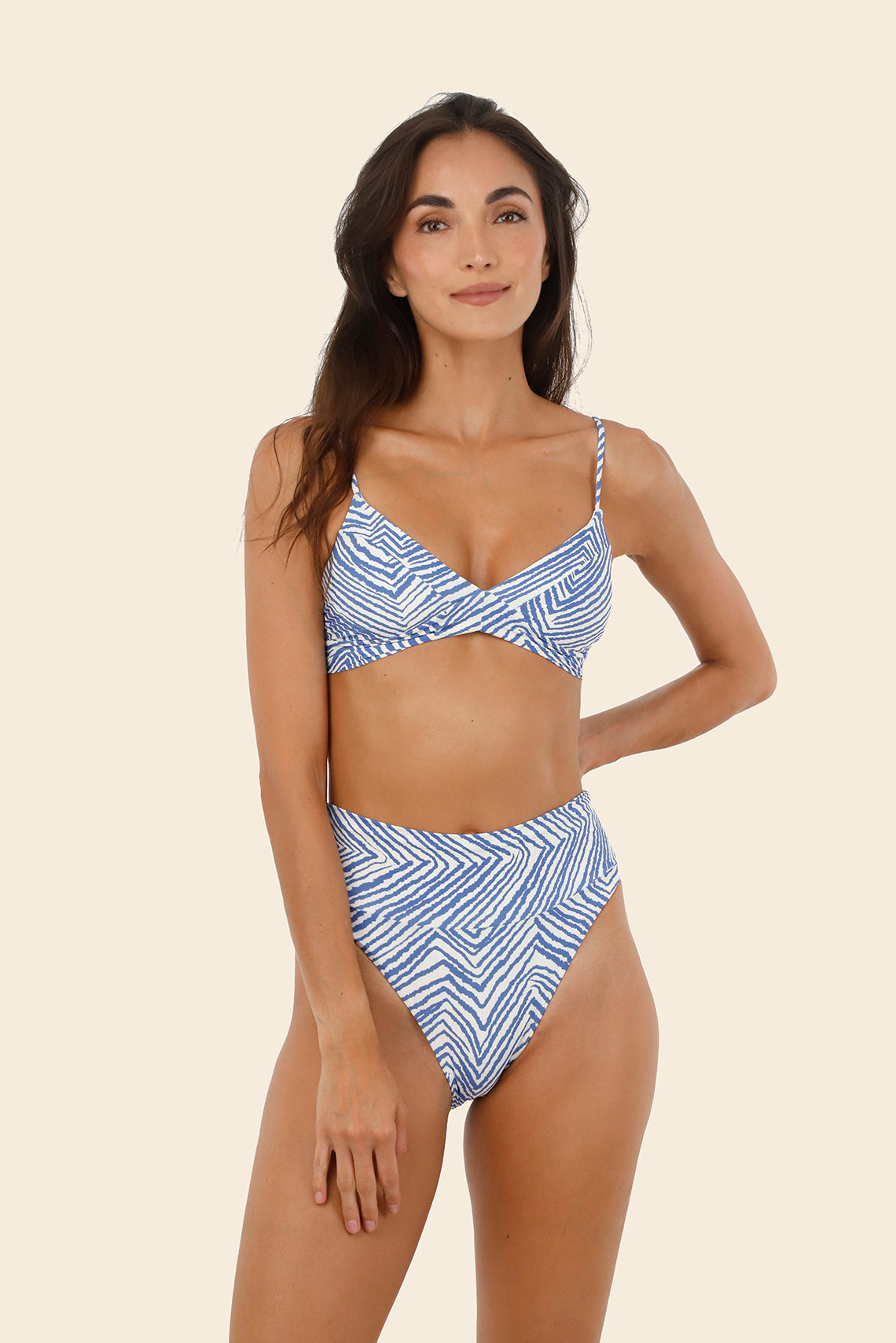 Zebra Line Blue Axell Top
