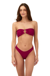 Textured Wave Brisa Raspberry Cast Bandeau Top