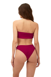 Textured Wave Brisa Raspberry Cast Bandeau Top