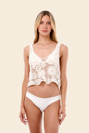Ivory Crochet Kravel Crop Top