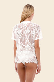 Ivory Encaje Oversize T-Shirt
