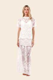 Ivory Encaje Oversize T-Shirt
