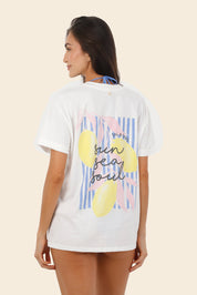 Zebra Line Blue Overzise T Shirt