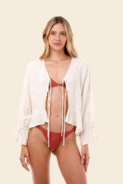 Santalucia Luster Ruffle Shirt