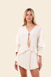 Santalucia Luster Ruffle Shirt