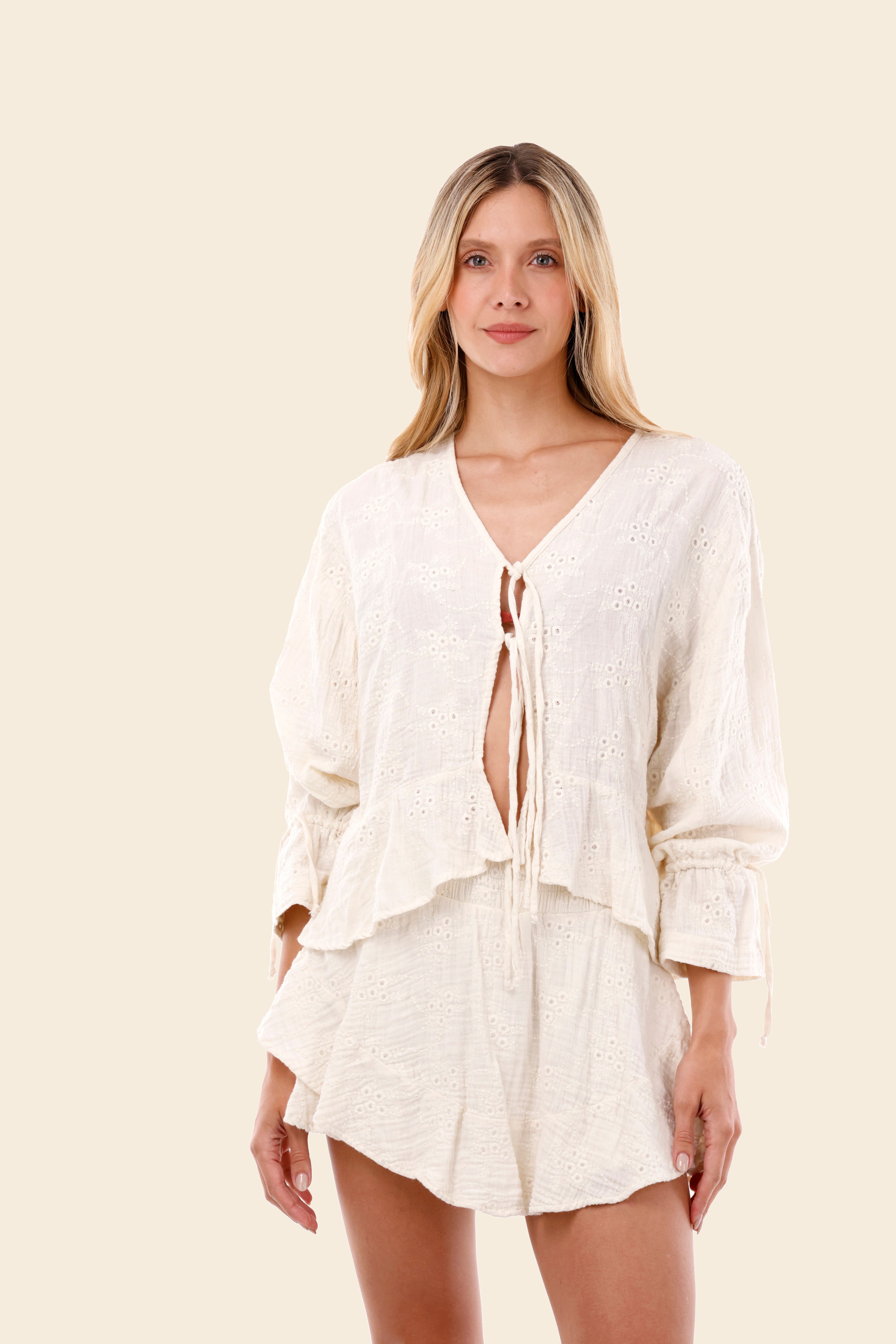 Santalucia Luster Ruffle Shirt