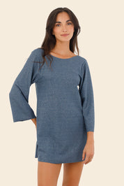 Textured Deep Blue Apogeo Dress