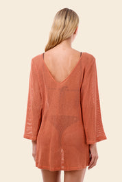 Salmon Mesh Malla Apogeo Dress