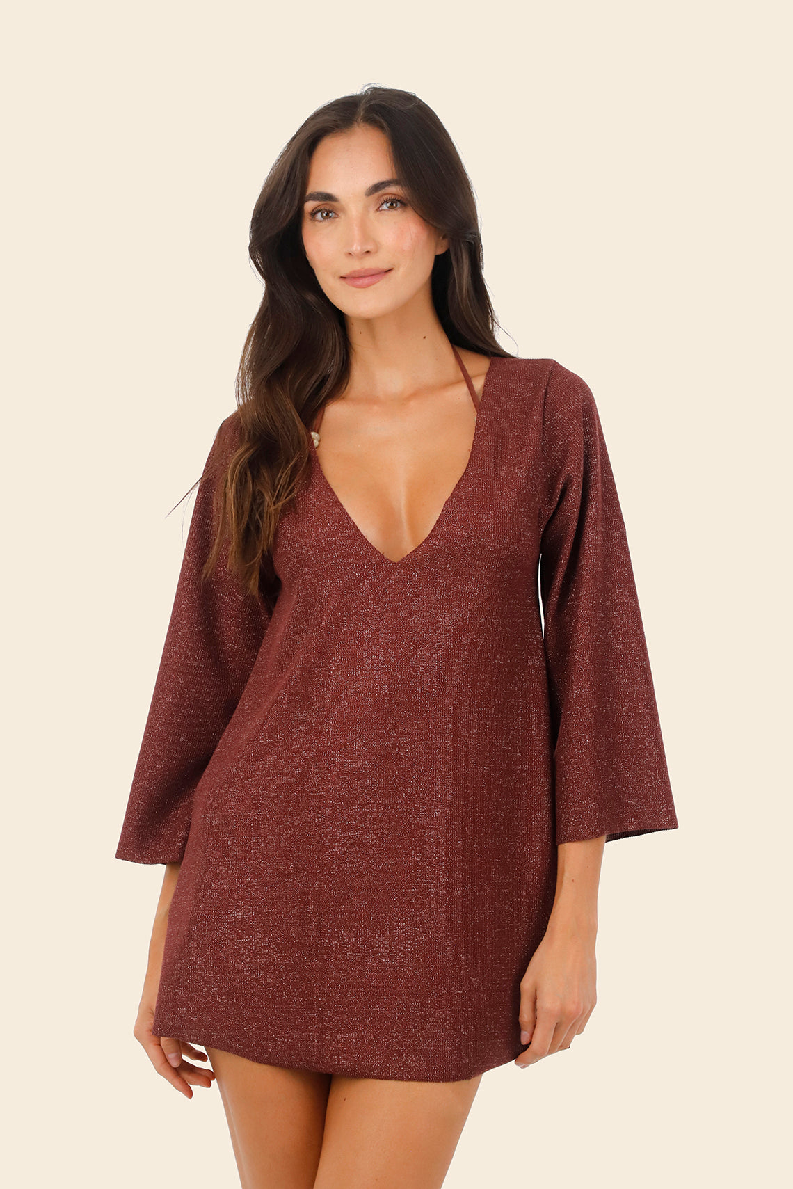 Textured Barn Red Apogeo Dress