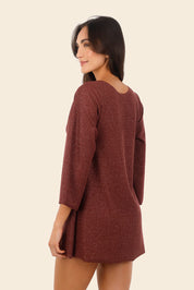 Textured Barn Red Apogeo Dress