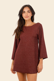 Textured Barn Red Apogeo Dress