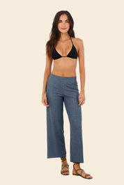Textured Deep Blue Cove Pants