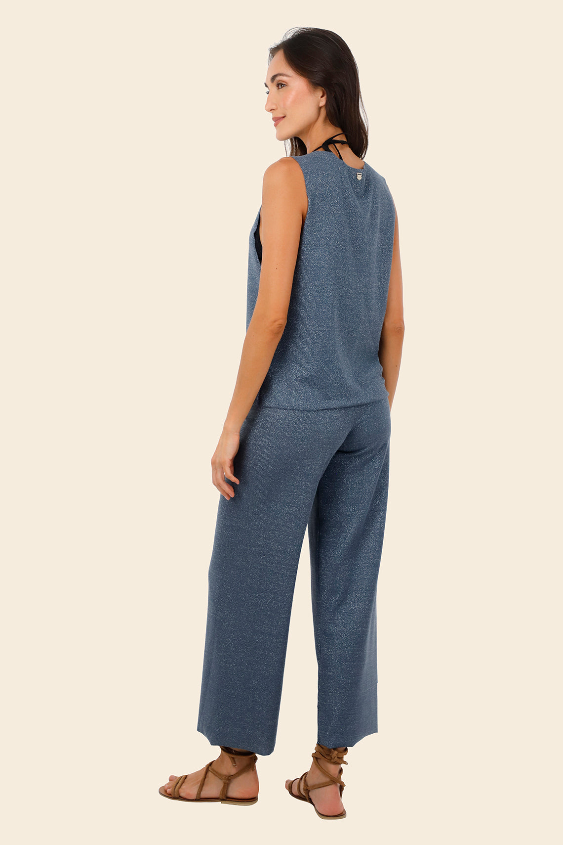 Textured Deep Blue Cove Pants
