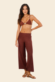 Textured Barn Red  Cove Pants