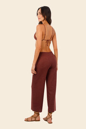 Textured Barn Red  Cove Pants