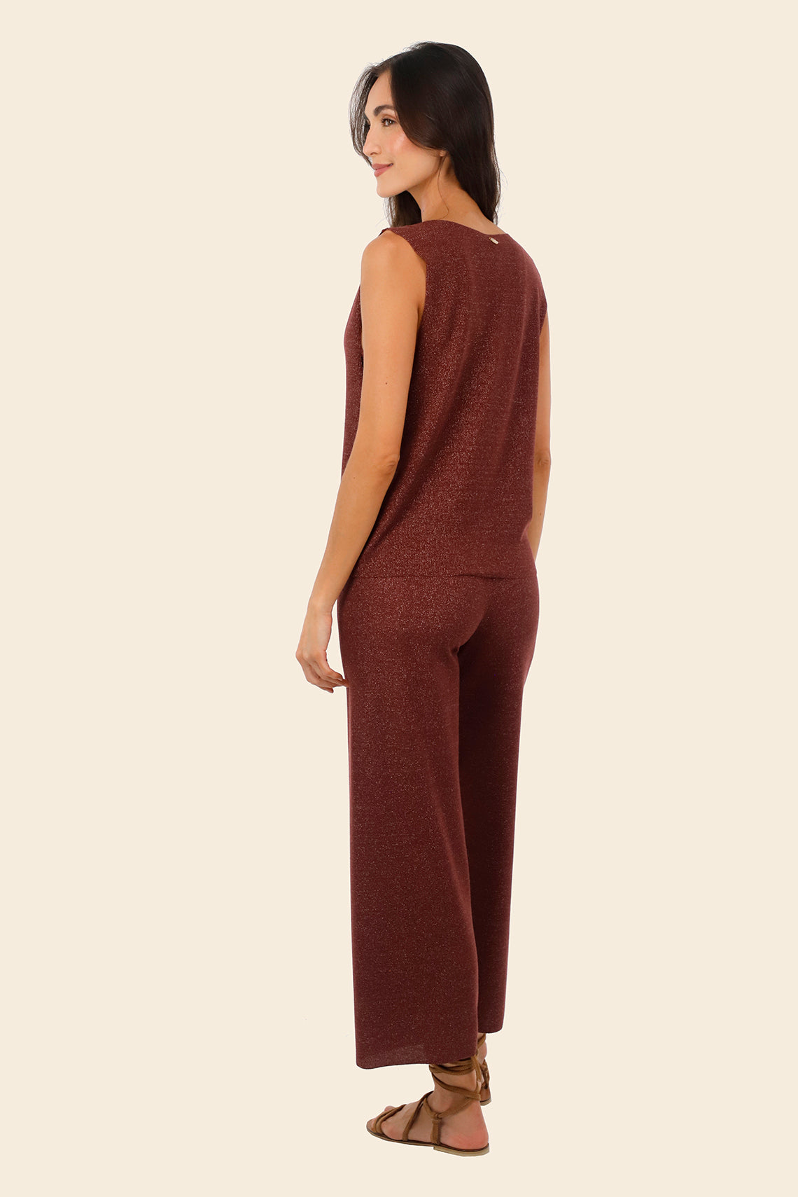 Textured Barn Red  Cove Pants