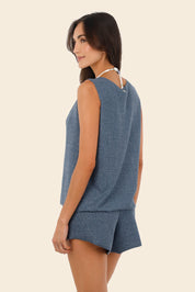 Textured Deep Blue Cove Vest