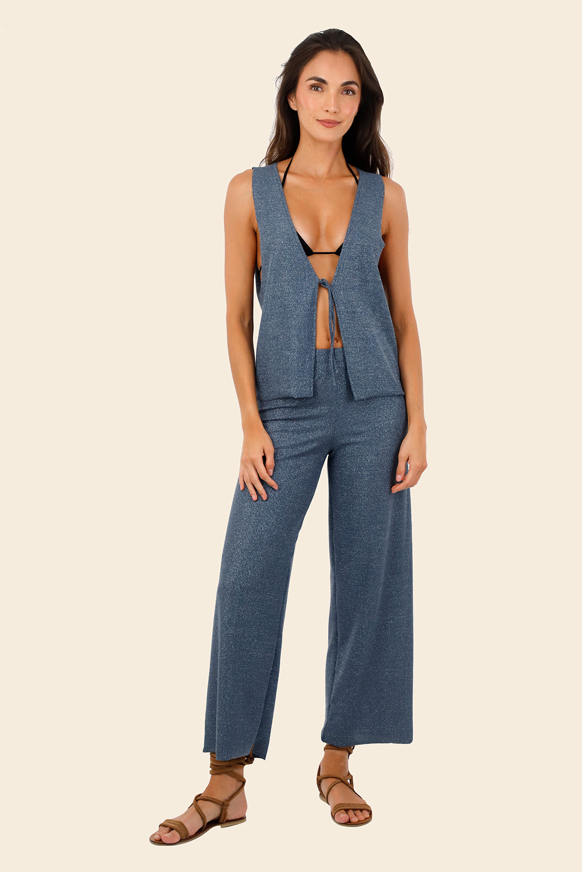 Textured Deep Blue Cove Vest