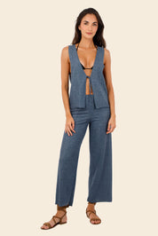 Textured Deep Blue Cove Vest