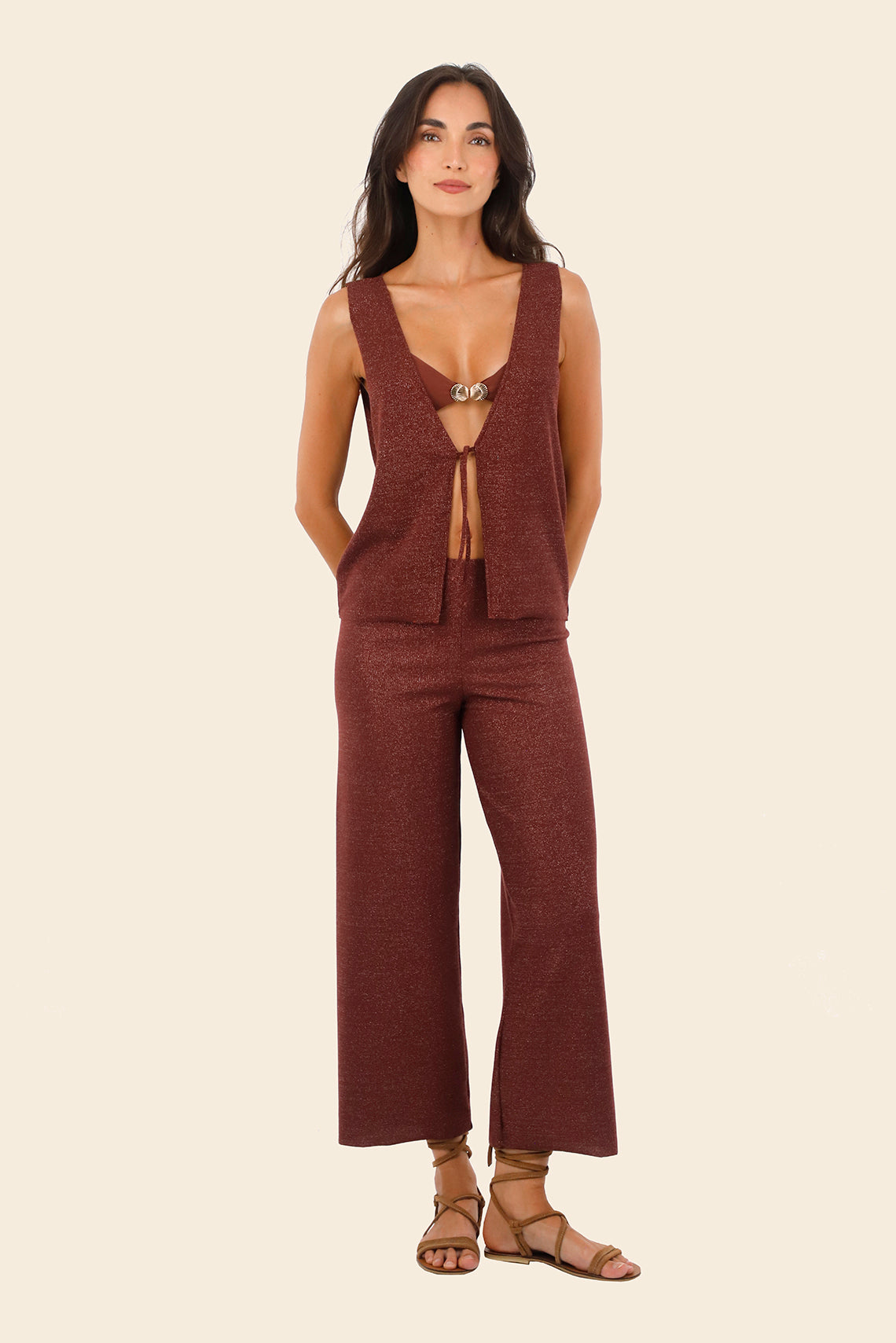 Textured Barn Red Cove Vest