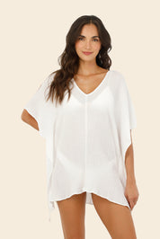 Textured White Amara Kaftan