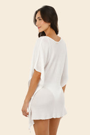 Textured White Amara Kaftan