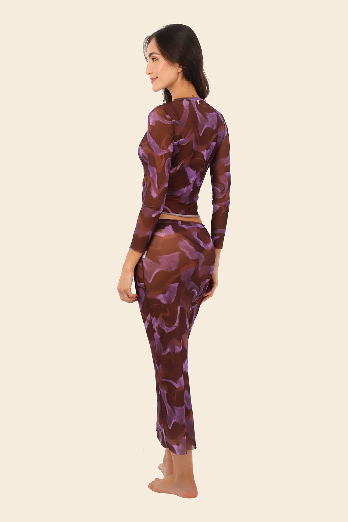 Brush Flame Sleek Mesh Top