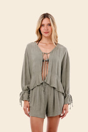 Serenity Green Linen Vento Short