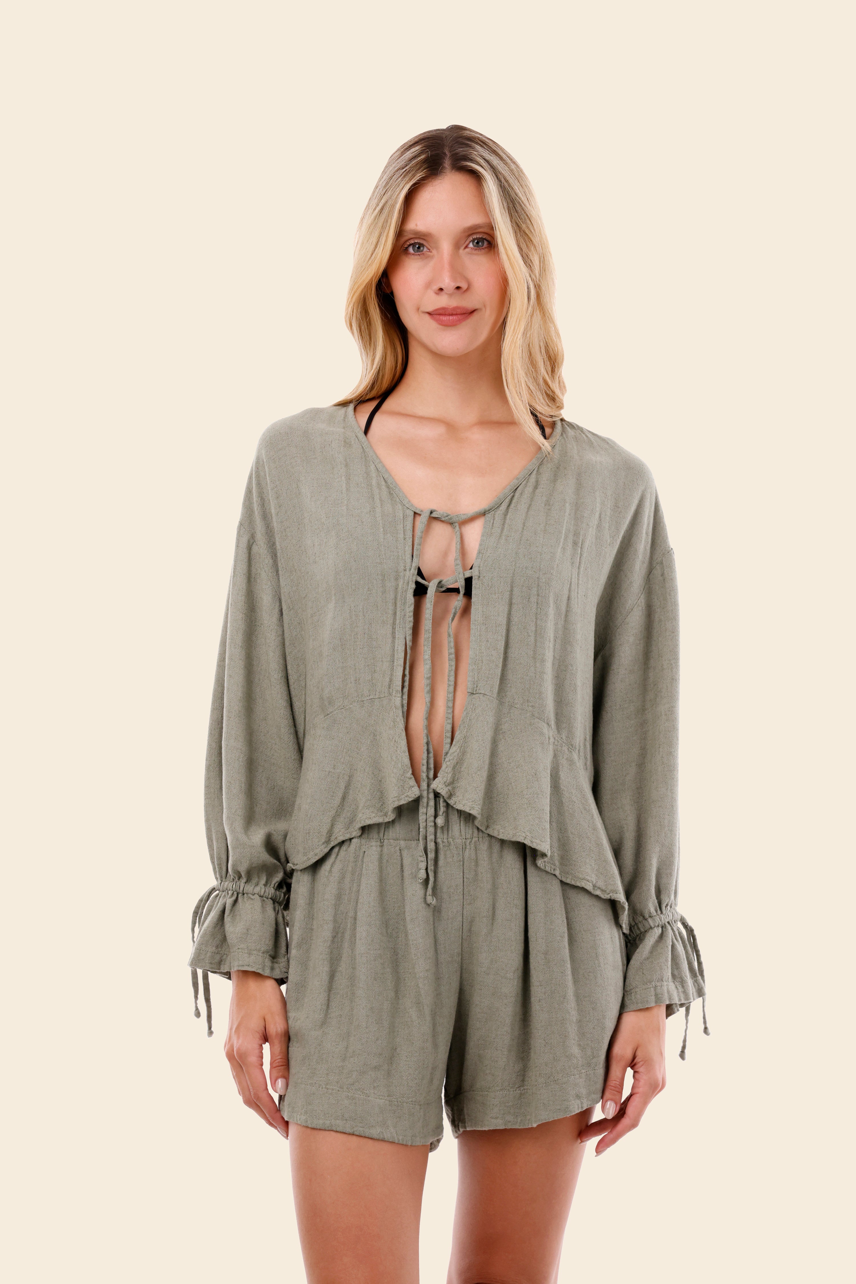 Serenity Green Linen Vento Short