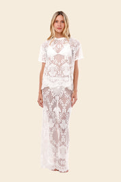 Ivory Encaje Sleek Skirt