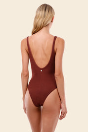 Textured Wave Barn Red Tag One Piece