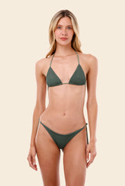 Textured Wave Serenity Green Basal Triangle Top