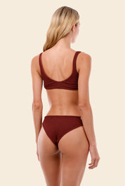 Textured Wave Barn Red Jazz Hop Top