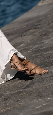 Brown Lace up Sandals